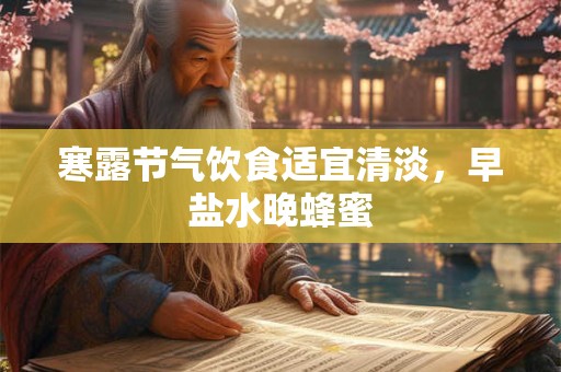 寒露节气饮食适宜清淡，早盐水晚蜂蜜