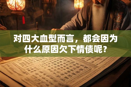 对四大血型而言，都会因为什么原因欠下情债呢？