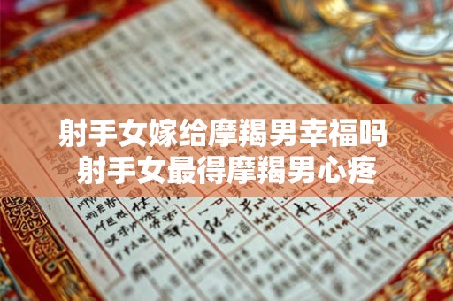 射手女嫁给摩羯男幸福吗 射手女最得摩羯男心疼