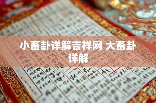 小畜卦详解吉祥网 大畜卦详解
