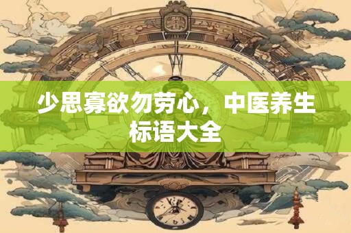 少思寡欲勿劳心，中医养生标语大全