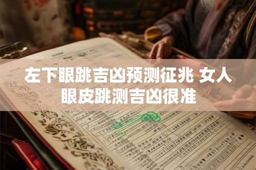 左下眼跳吉凶预测征兆 女人眼皮跳测吉凶很准