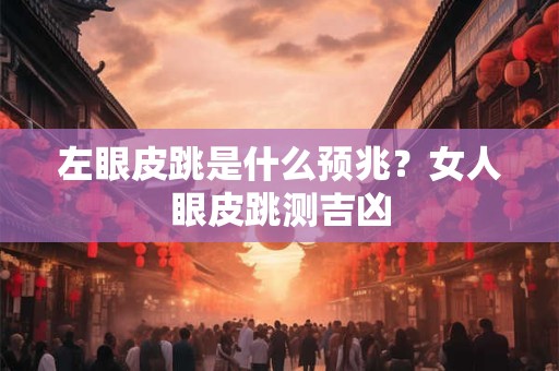 左眼皮跳是什么预兆？女人眼皮跳测吉凶