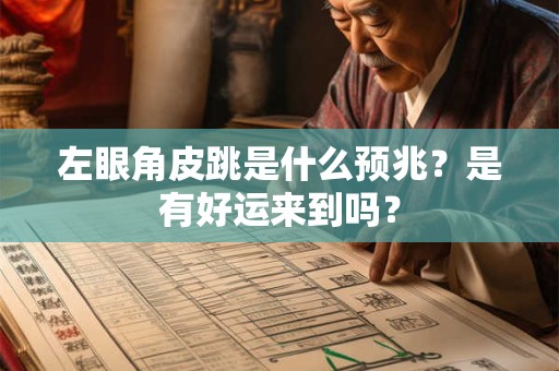 左眼角皮跳是什么预兆？是有好运来到吗？