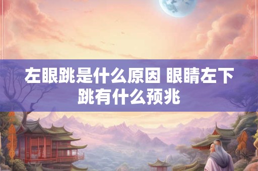 左眼跳是什么原因 眼睛左下跳有什么预兆