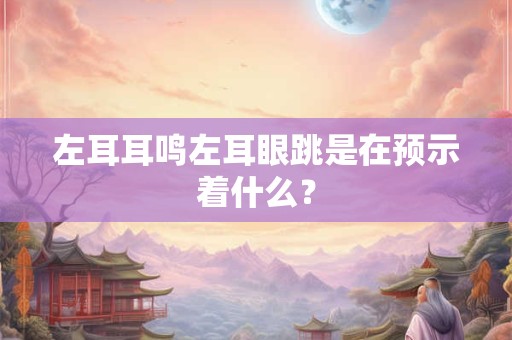 左耳耳鸣左耳眼跳是在预示着什么？