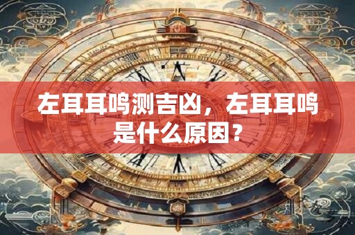 左耳耳鸣预测吉凶 12时辰左耳鸣的预兆