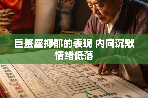 巨蟹座抑郁的表现 内向沉默情绪低落