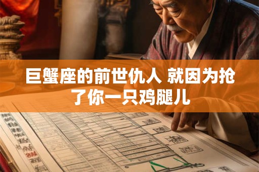 巨蟹座的前世仇人 就因为抢了你一只鸡腿儿