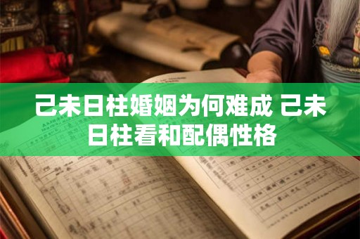 己未日柱婚姻为何难成 己未日柱看和配偶性格