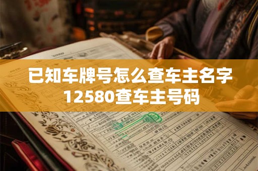 已知车牌号怎么查车主名字 12580查车主号码