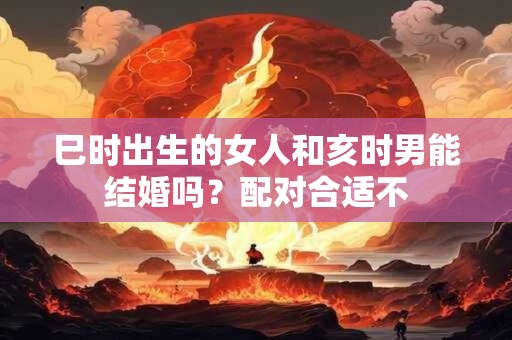 巳时出生的女人和亥时男能结婚吗？配对合适不