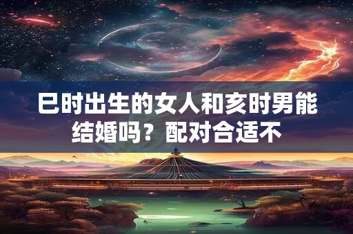 巳时出生的女人和亥时男能结婚吗？配对合适不