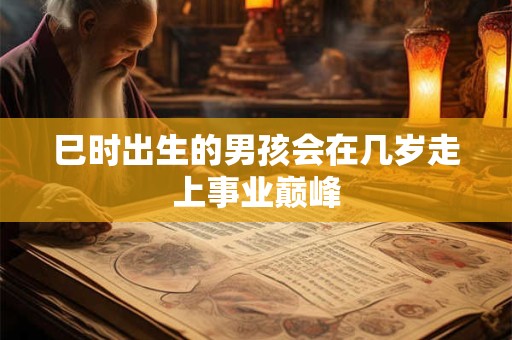 巳时出生的男孩会在几岁走上事业巅峰