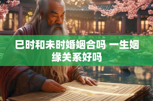 巳时和未时婚姻合吗 一生姻缘关系好吗