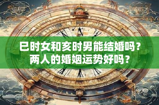 巳时女和亥时男能结婚吗？两人的婚姻运势好吗？