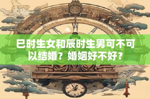 巳时生女和辰时生男可不可以结婚？婚姻好不好？