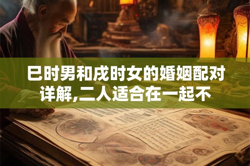 巳时男和戌时女的婚姻配对详解,二人适合在一起不