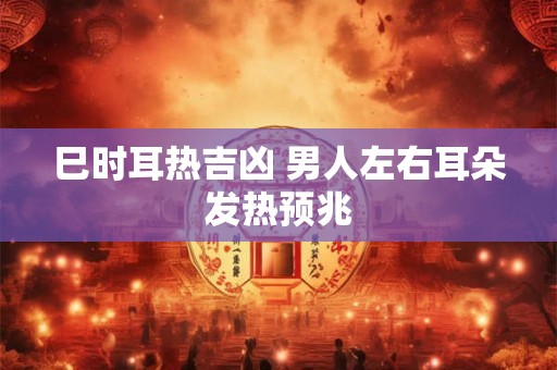 巳时耳热吉凶 男人左右耳朵发热预兆