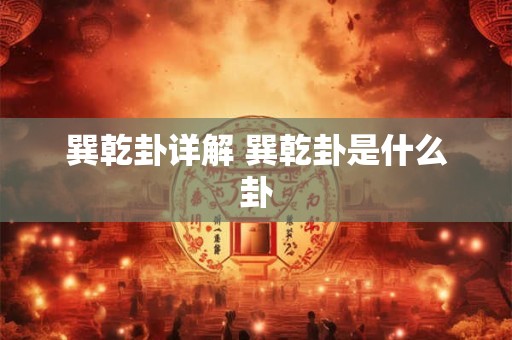 巽乾卦详解 巽乾卦是什么卦