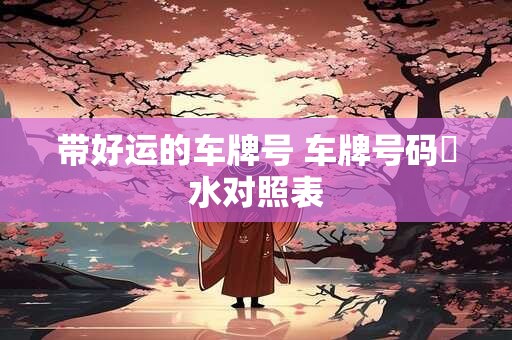 带好运的车牌号 车牌号码風水对照表