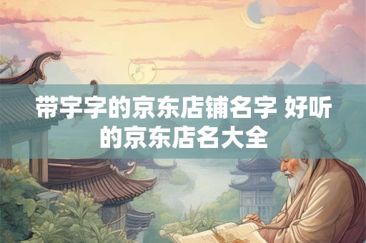带宇字的京东店铺名字 好听的京东店名大全