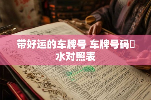 带好运的车牌号 车牌号码風水对照表