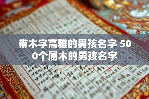 带木字高雅的男孩名字 500个属木的男孩名字