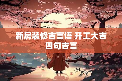 详细阅读:新房装修吉言语 开工大吉四句吉言 新房装修吉言语 开工大吉四句吉言