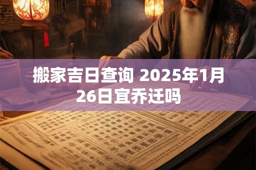 搬家吉日查询 2025年1月26日宜乔迁吗