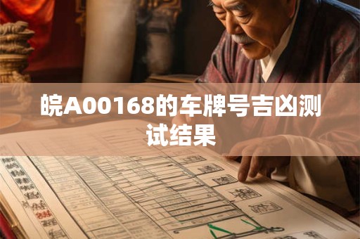 皖A00168的车牌号吉凶测试结果