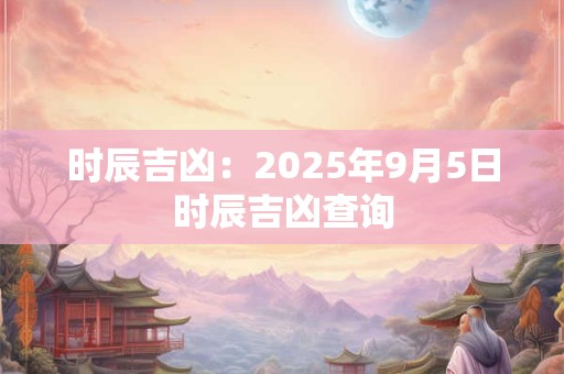 时辰吉凶：2025年9月5日时辰吉凶查询