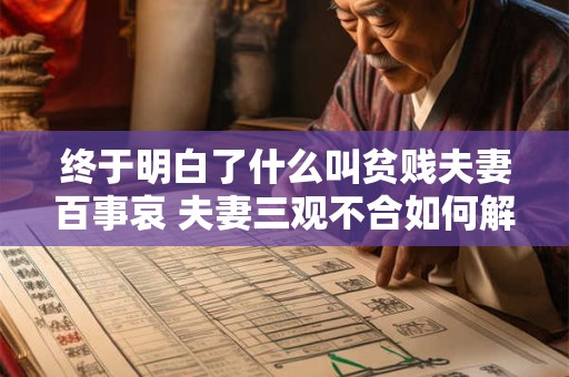 终于明白了什么叫贫贱夫妻百事哀 夫妻三观不合如何解决