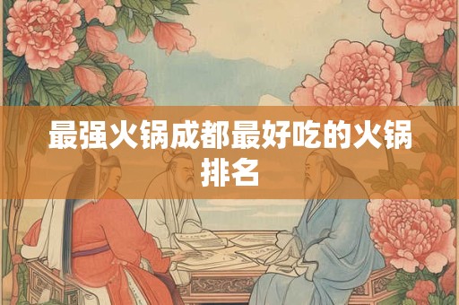 最强火锅成都最好吃的火锅排名