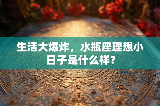 生活大爆炸，水瓶座理想小日子是什么样？