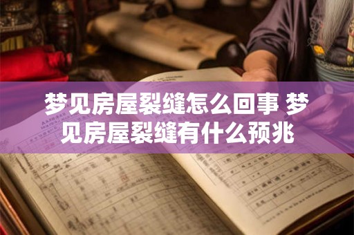 梦见房屋裂缝怎么回事 梦见房屋裂缝有什么预兆