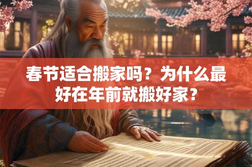 春节适合搬家吗？为什么最好在年前就搬好家？