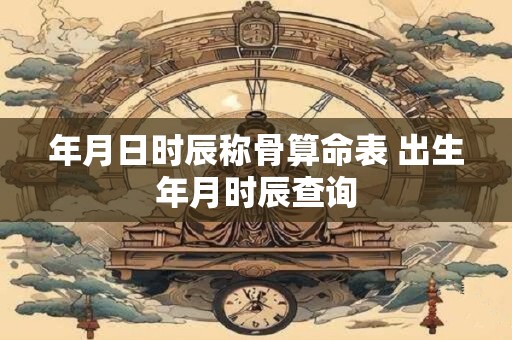 年月日时辰称骨算命表 出生年月时辰查询