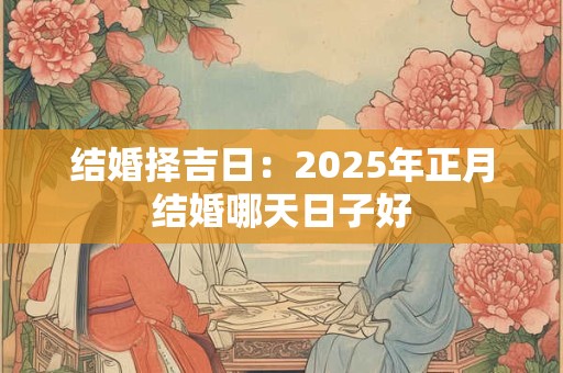 结婚择吉日：2025年正月结婚哪天日子好