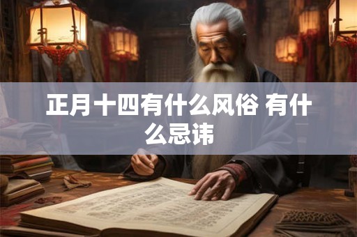 正月十四有什么风俗 有什么忌讳
