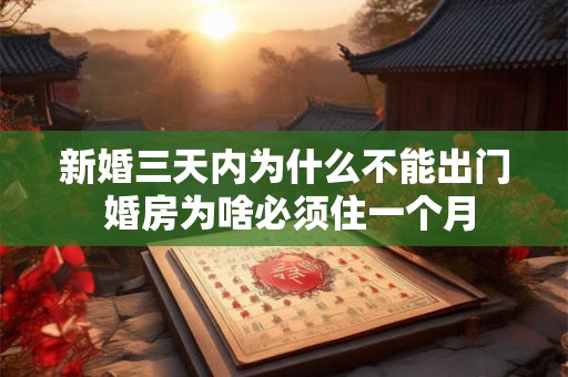 新婚三天内为什么不能出门 婚房为啥必须住一个月