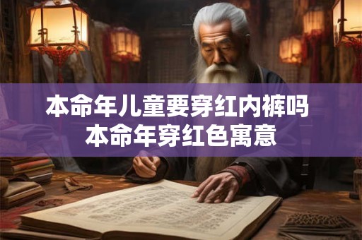 本命年儿童要穿红内裤吗 本命年穿红色寓意