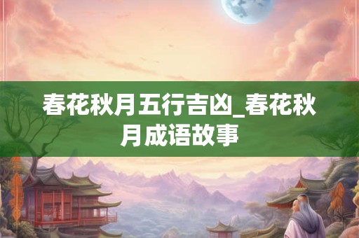 春花秋月五行吉凶_春花秋月成语故事