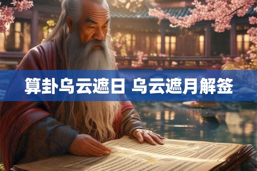 算卦乌云遮日 乌云遮月解签