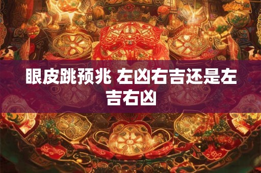 眼皮跳预兆 左凶右吉还是左吉右凶
