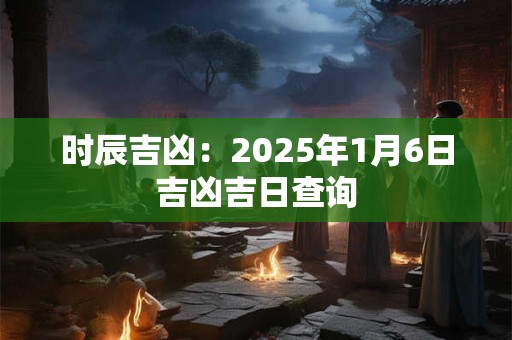 时辰吉凶：2025年1月6日吉凶吉日查询