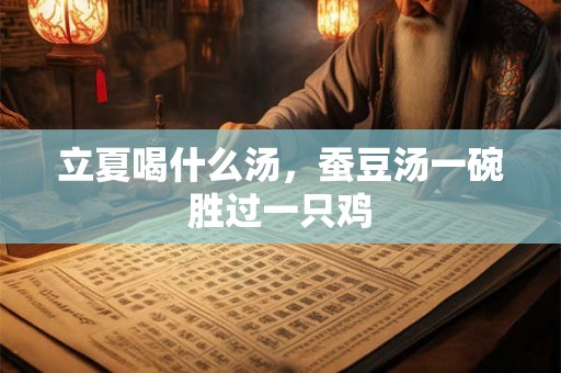 立夏喝什么汤，蚕豆汤一碗胜过一只鸡
