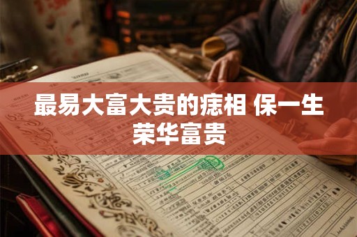 最易大富大贵的痣相 保一生荣华富贵