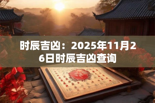 时辰吉凶：2025年11月26日时辰吉凶查询