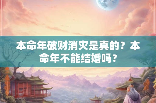 本命年破财消灾是真的？本命年不能结婚吗？